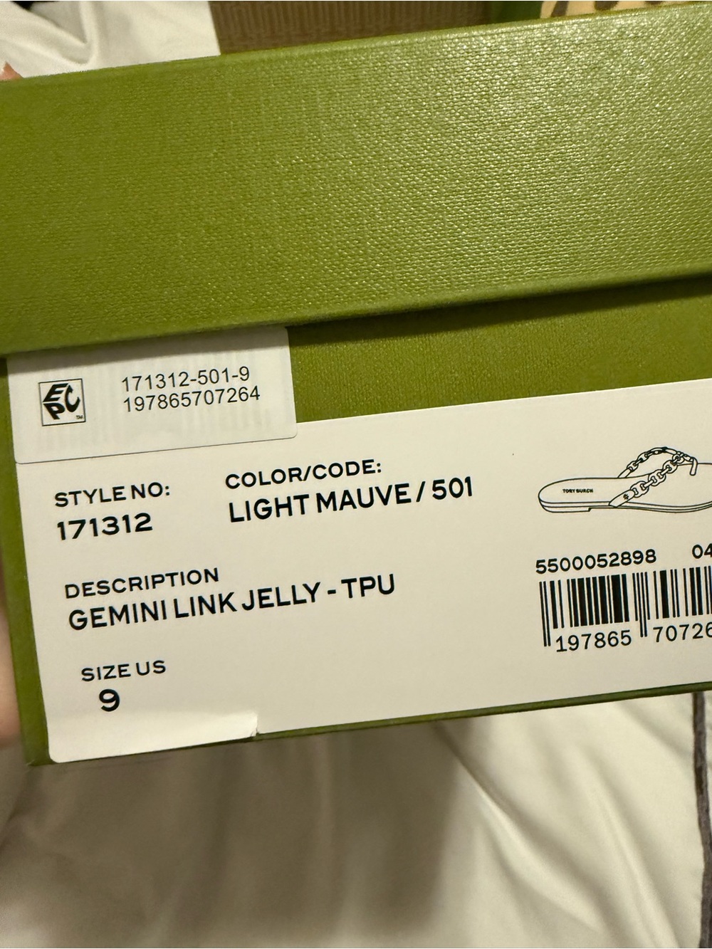New Tory Burch Pink Gemini Chain-Link Jelly Flip Flops Light Mauve 9 - Picture 5 of 5